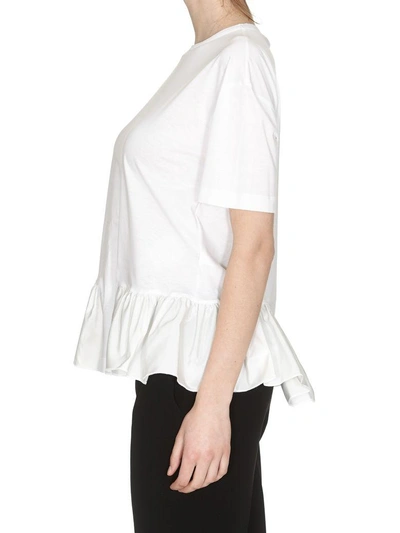 Shop Stella Mccartney Ruffle T-shirt In Pure White Colourway
