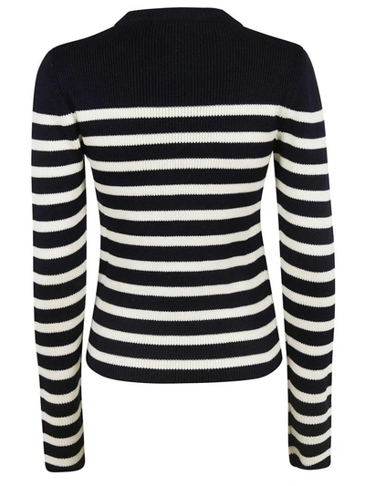 Shop Miu Miu Striped Shirt In Black