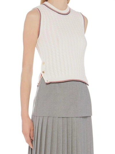 Shop Thom Browne Vest In White