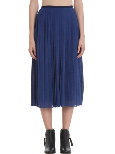 Shop See By Chloé Pleated Skirt In Blue
