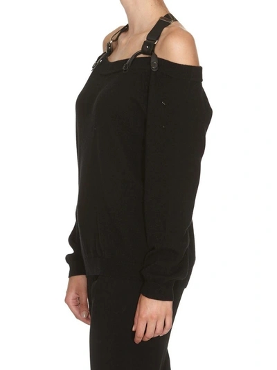 Shop Moschino Off-shoulder Sweater In Black
