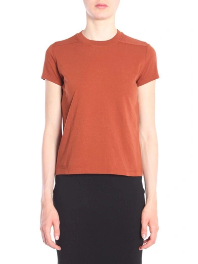 Shop Rick Owens Cropped T-shirt In Brown