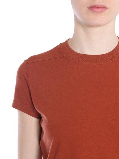 Shop Rick Owens Cropped T-shirt In Brown
