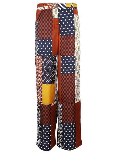 Shop Tory Burch Denise Trousers In Geometric Patchwork