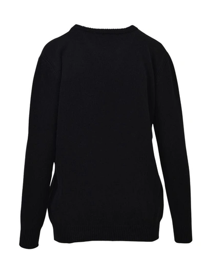 Shop Alberta Ferretti Cashmere And Wool Sweater In Nero/grigio/rosso