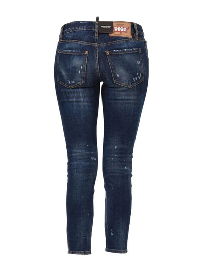 Shop Dsquared2 Blue Slim-fit Cropped Jean