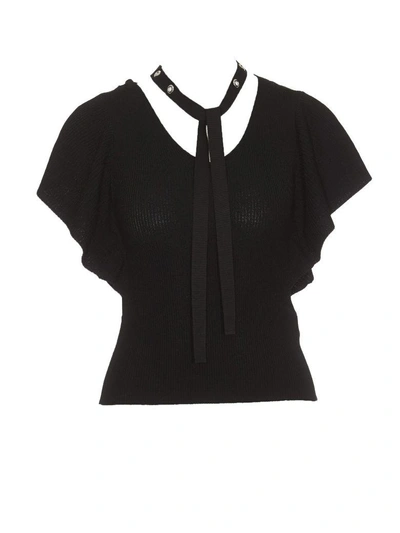 Shop Red Valentino Knit Top In Black