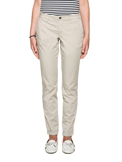 Shop Fay Beige Gabardine Trousers In Natural