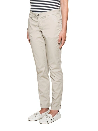 Shop Fay Beige Gabardine Trousers In Natural