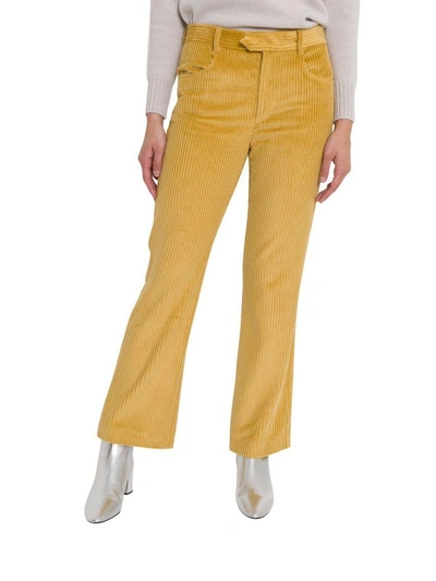Shop Isabel Marant Ribbed Velvet Trousers In Senape