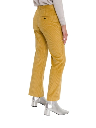 Shop Isabel Marant Ribbed Velvet Trousers In Senape