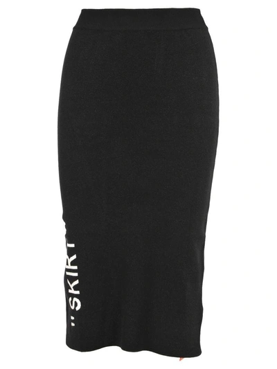Shop Off-white Off White Longuette Knit Skirt In Black-white