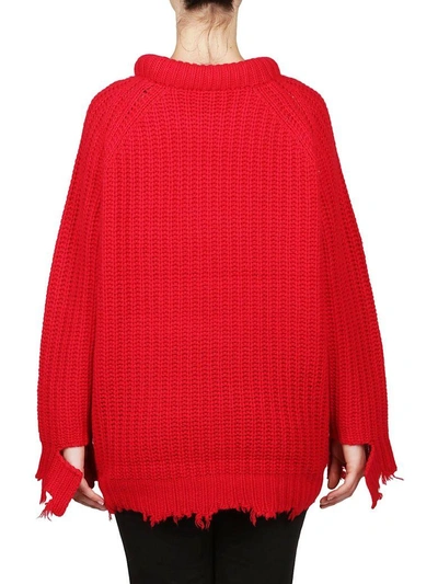 R13 Distressed Cashmere Fisherman Sweater In Red ModeSens