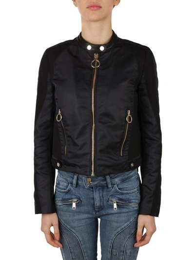 Shop Tommyxgigi Biker Jacket In Navy Blue - Black