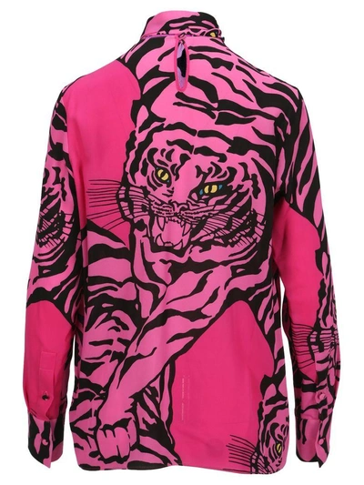 Shop Valentino Camicia Tiger In Disco Pink Tiger