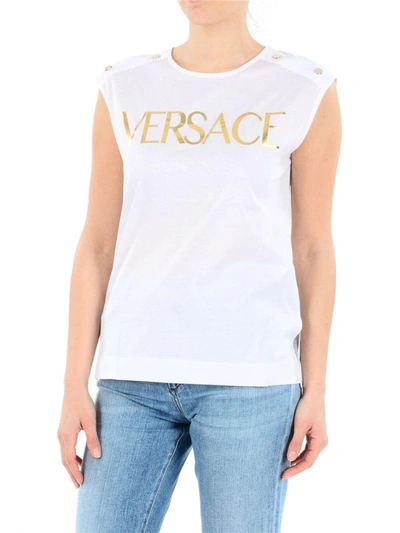 Shop Versace Gianni T-shirt In White