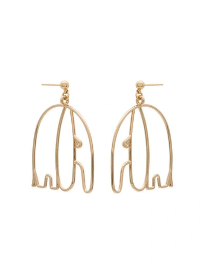 Shop Malaika Raiss Gold Plated Elephant Earrings - Metallic
