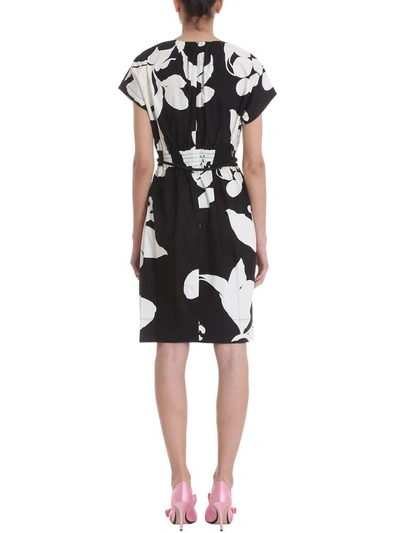 Shop Marc Jacobs Flower Print Belt Dress In Black