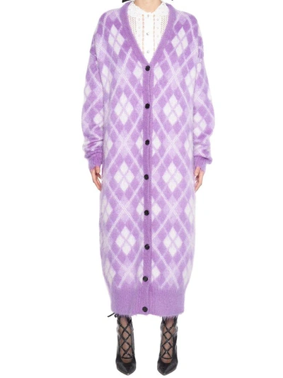 Shop Miu Miu Cardigan In Purple
