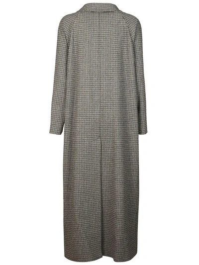 Shop Miu Miu Houndstooth Long Coat In Marmo