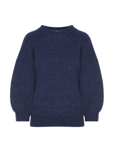 Shop 3.1 Phillip Lim / フィリップ リム Puff-sleeve Wool And Mohair-blend Sweater In Blu