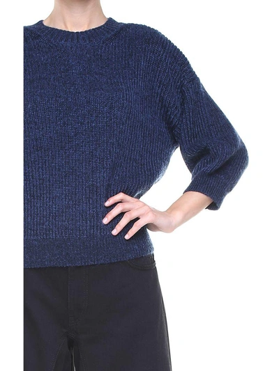 Shop 3.1 Phillip Lim / フィリップ リム Puff-sleeve Wool And Mohair-blend Sweater In Blu