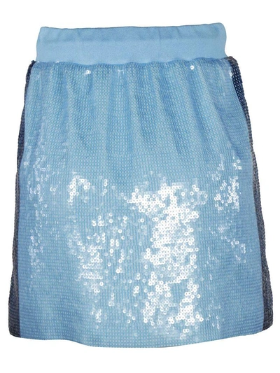 Shop Alberta Ferretti Side Stripe Sequin Mini Skirt