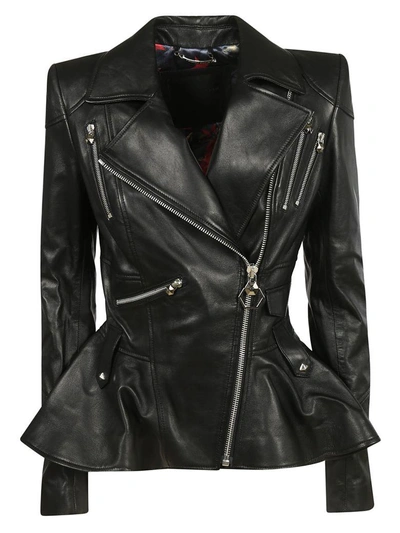 Shop Philipp Plein Elegant Biker Jacket In Black