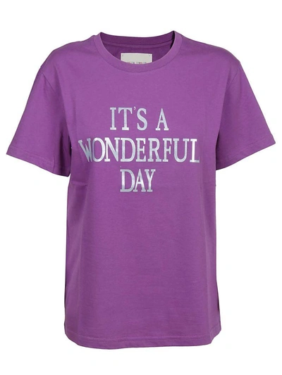 Shop Alberta Ferretti It's A Wonderful Day T-shirt In Viola