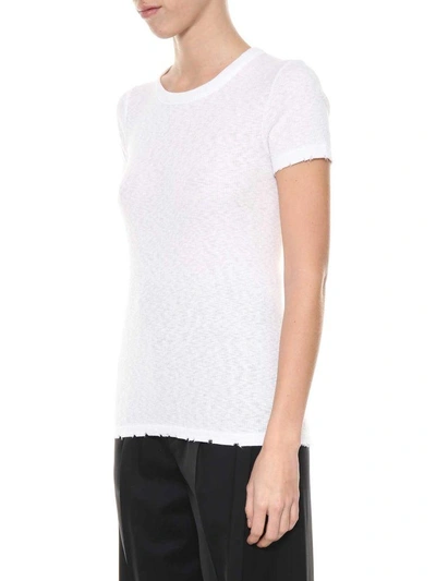 Shop Helmut Lang Ribbed T-shirt In Bianco