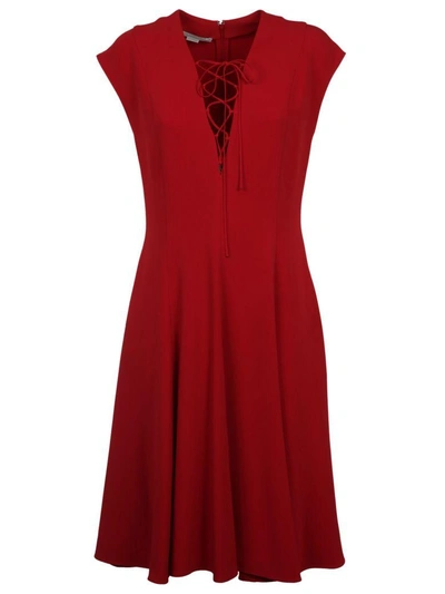 Shop Stella Mccartney Lace-up Dress In Lover Red