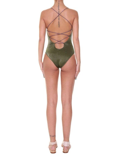 Shop Anjuna Lurex One-piece Swimsuit In Verde