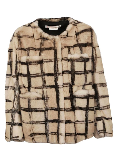 Shop Marni Mink Jacket In Beige