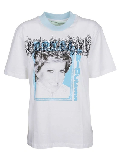 Shop Off-white Tribute Princess Diana T-shirt In White Multicolor