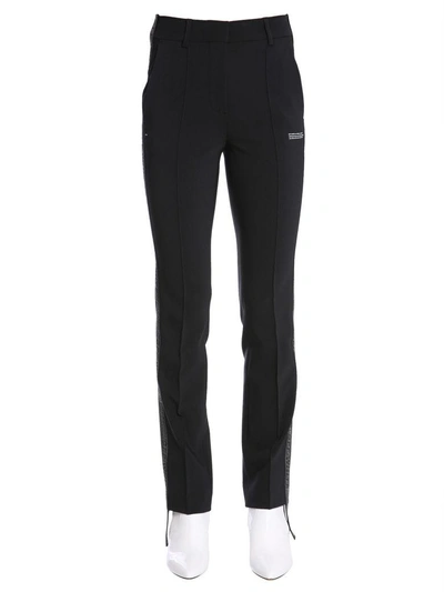 Shop Off-white Cropped Trousers In Nero