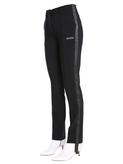 Shop Off-white Cropped Trousers In Nero