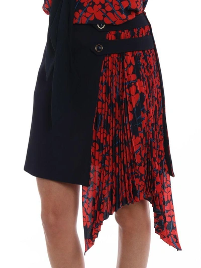 Shop Givenchy Skirt In Navy/red