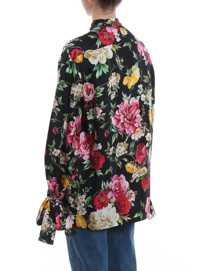 Shop Dolce & Gabbana Floral Print Blouse In Hnmfiori Vari Fdo.nero