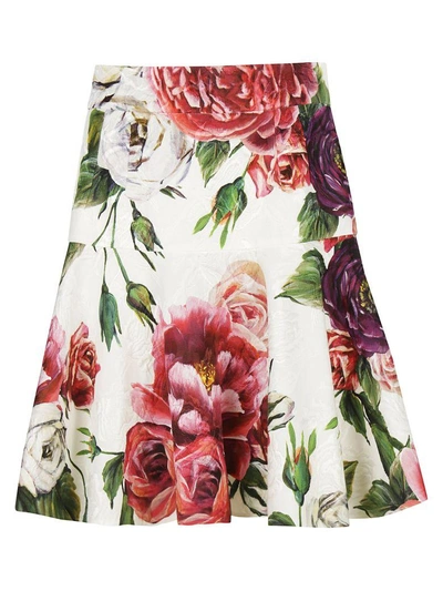 Shop Dolce & Gabbana Floral Flared Mini Skirt