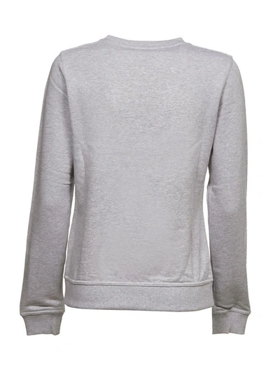 Shop Kenzo Embroidered Logo Sweatshirt In Grigio Multicolor