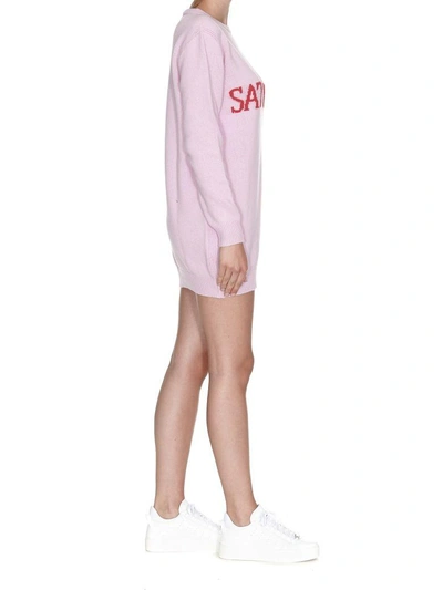 Shop Alberta Ferretti Sweater Short Dress In Pink