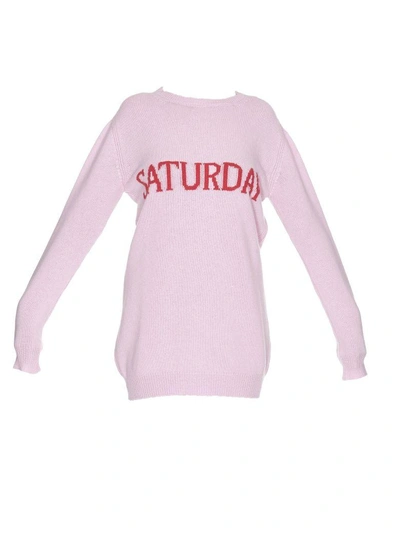 Shop Alberta Ferretti Sweater Short Dress In Pink
