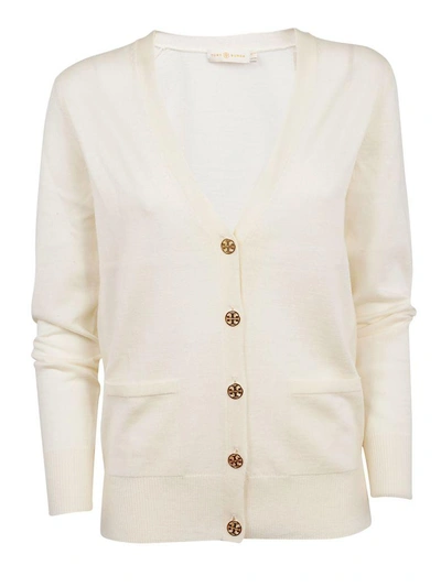 Shop Tory Burch Madeline Cardigan In New Ivory