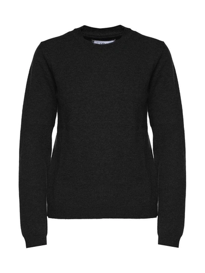 Shop Maison Margiela Elbow-patch Wool-knit Sweater In Nero
