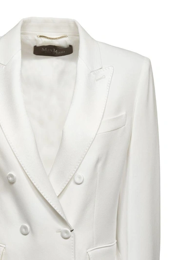 Shop Max Mara Elegante Classic Blazer In Bianco