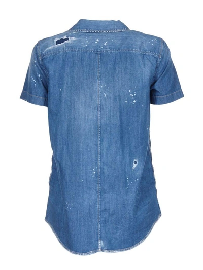 Shop Dsquared2 Denim Rouche Shirt