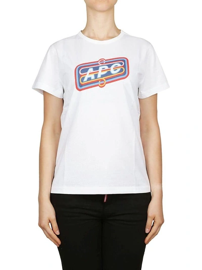 Shop Apc A.p.c. Logo Print T-shirt In White