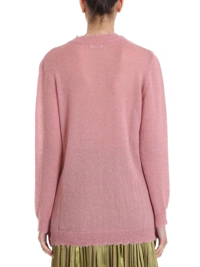 Shop Red Valentino Oversized Longline Knit Top In Rose-pink