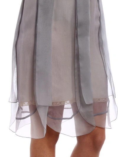 Shop Prada Layered Tull Petal Skirt In J2a Ematite+ematite