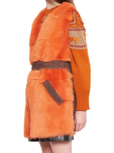 Shop Alberta Ferretti Vest In Orange